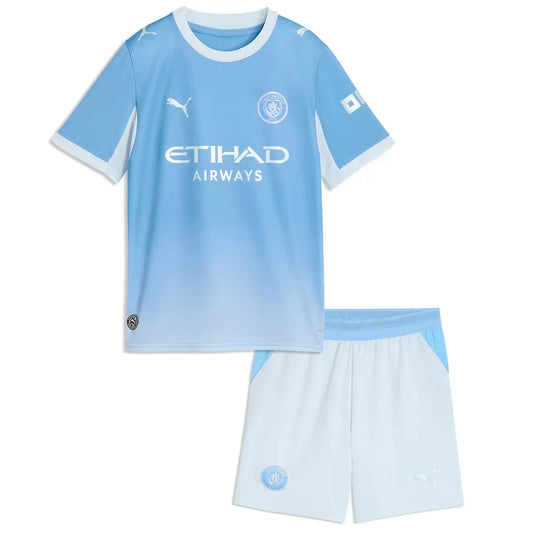 Manchester City Kid's Home Soccer Jersey Kit (Jersey+Shorts) 2026/27 Blue