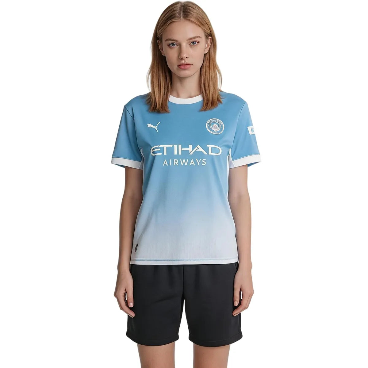 Camiseta de fútbol del Manchester City femenino, local, temporada 2025/26, azul