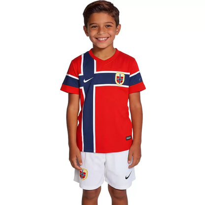 Norway Kid's Home Soccer Kit - Jersey+Shorts 2026