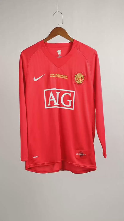 Camiseta retro de manga larga del Manchester United, temporada 2007/08, Liga de Campeones - Final de la UCL