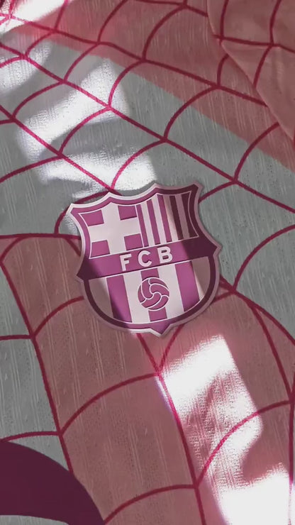 Barcelona Spider Man spillerutgave fotballdrakt 2026/27 rosa