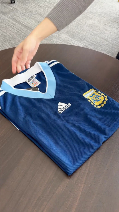 Camiseta retro de fútbol visitante de Argentina 1998 para hombre