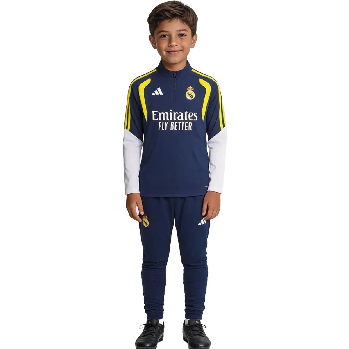 Survêtement enfant Barcelone à fermeture éclair 1/4 noir 2025/26