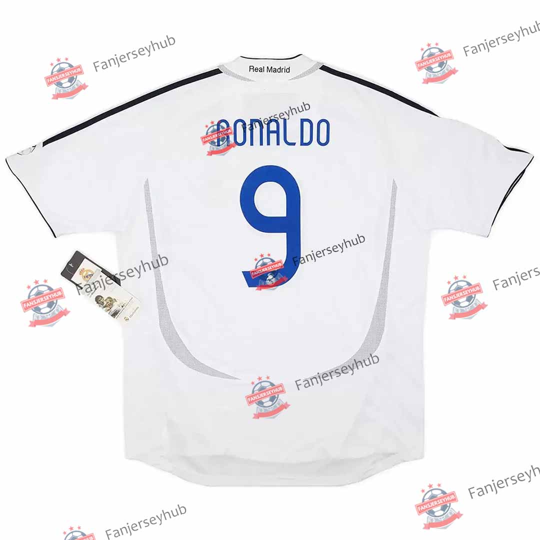 Maillot Rétro de Football Domicile Ronaldo #9 Los Blancos 2006/07