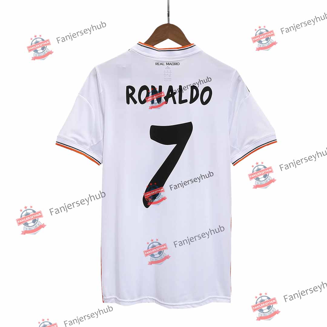 RONALDO #7 Los Blancos 2013/14 Home Retro Soccer Jersey