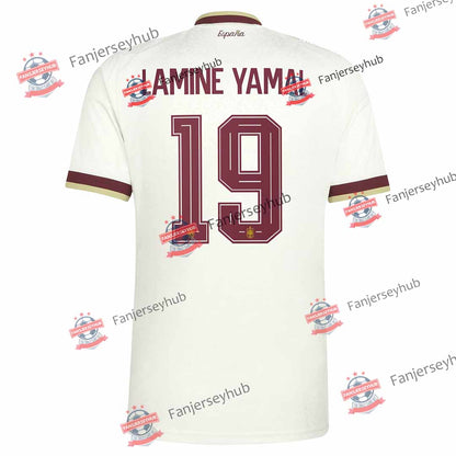 Lamine Yamal #19 La Roja Away Soccer Jersey 2026 World Cup