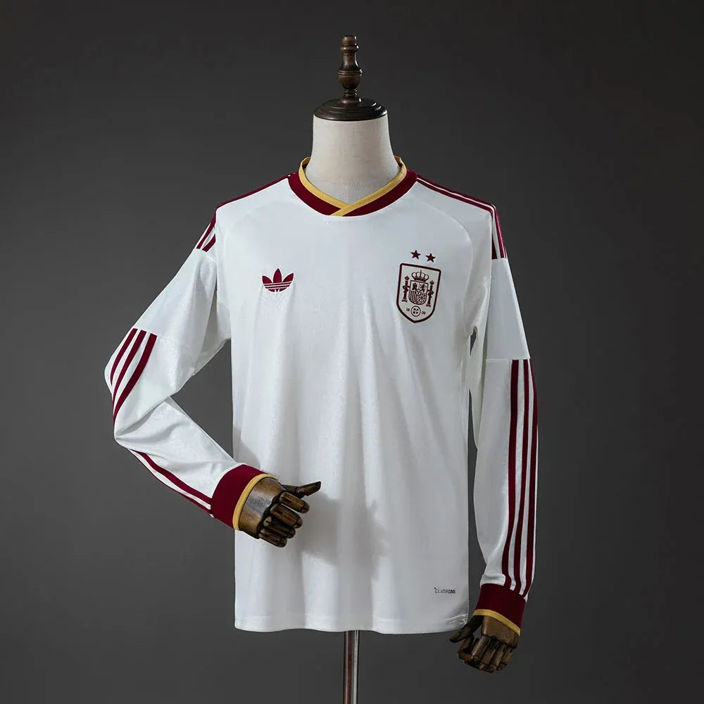 Maillot de football extérieur Espagne Coupe du Monde 2026 Manches Longues