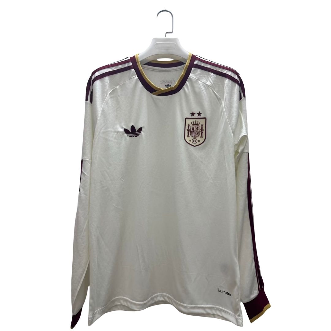 Maillot de football extérieur Espagne Coupe du Monde 2026 Manches Longues