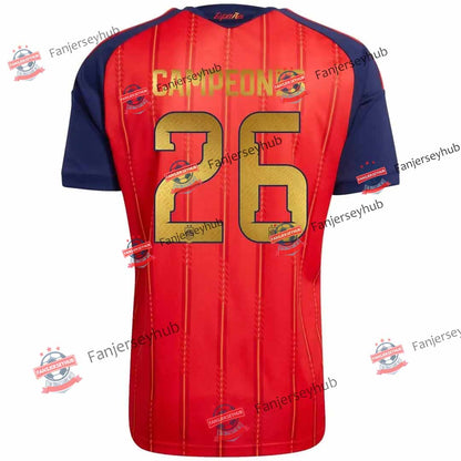 CAMPEONES #26 Spain Home Player Version Winner Jersey 2026 World Cup