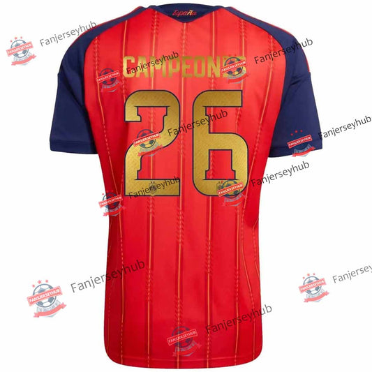 CAMPEONES #26 Spain Home Player Version Winner Jersey 2026 World Cup