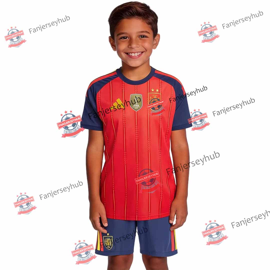 La Roja Kid's Home Soccer Kit - Winner Jersey+Shorts 2026