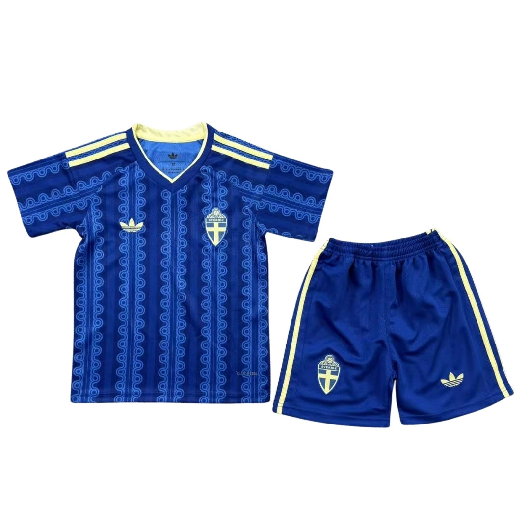 Equipación de Fútbol Visitante Suecia Mundial 2026 para Niños